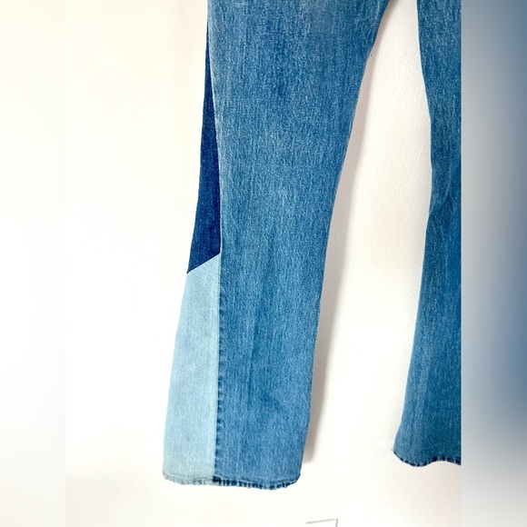 Frame Denim Le High Flare Diagonal Block Cuff Kingsley Wash Jeans Size 26 - Picture 11 of 13